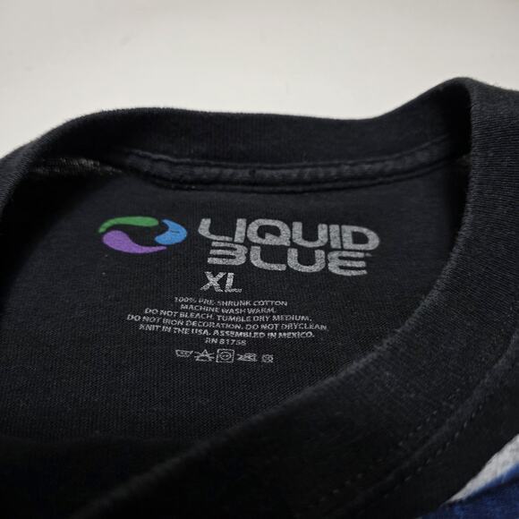 Liquid Blue Electric Skeleton Headphone T-Shirt Streetwear Y2k Grunge Men's XL - Picture 4 of 6